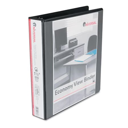 Coolcrafts Economy D-Ring Vinyl View Binder - Black - 1-1/2'' Capacity CO3364698